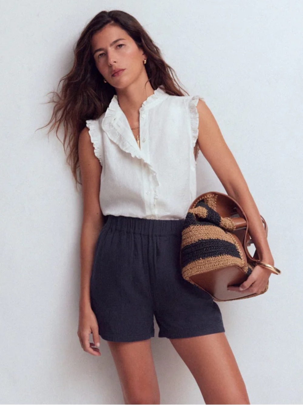 Boden Double Cloth Navy Shorts Size 16/18